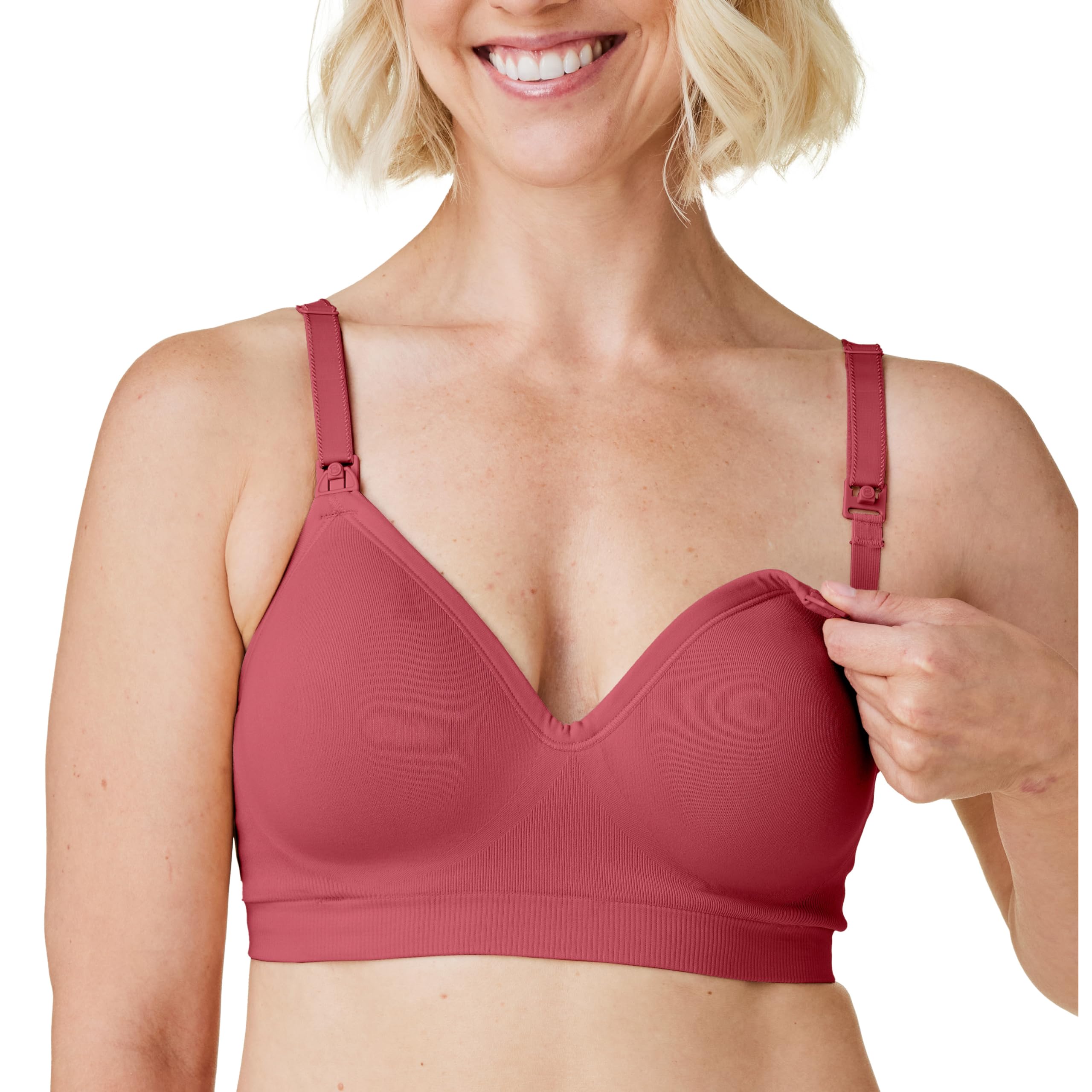 Bravado Designs Sustainable Maternity & Nursing Bra for Breastfeeding Plunge Wireless Seamless V-Neckline Bra B to G Cups