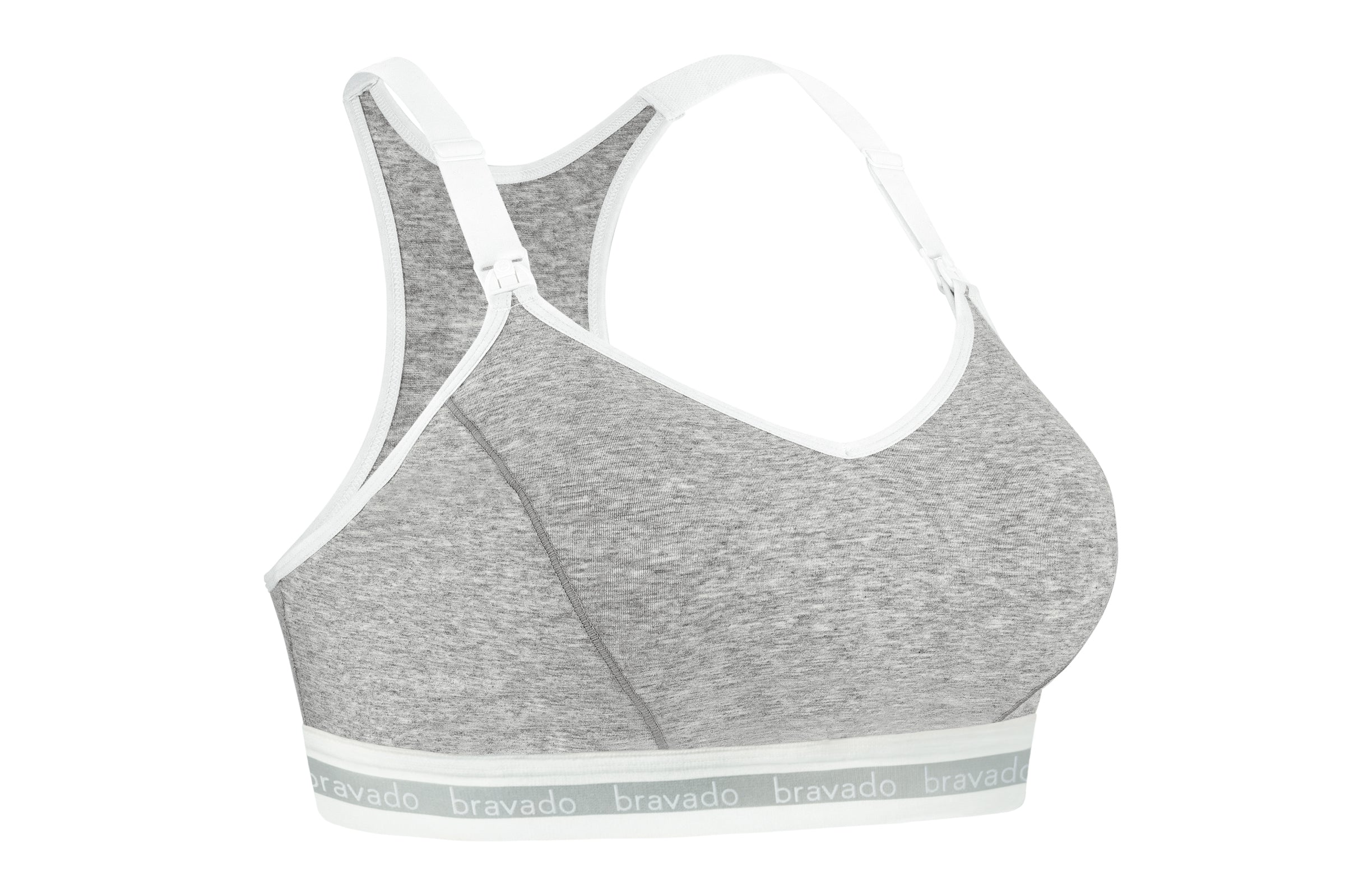 Bravado Designs Sustainable Pumping & Nursing Bra Original Organic Cotton Hands-Free (Dove Heather 12006)