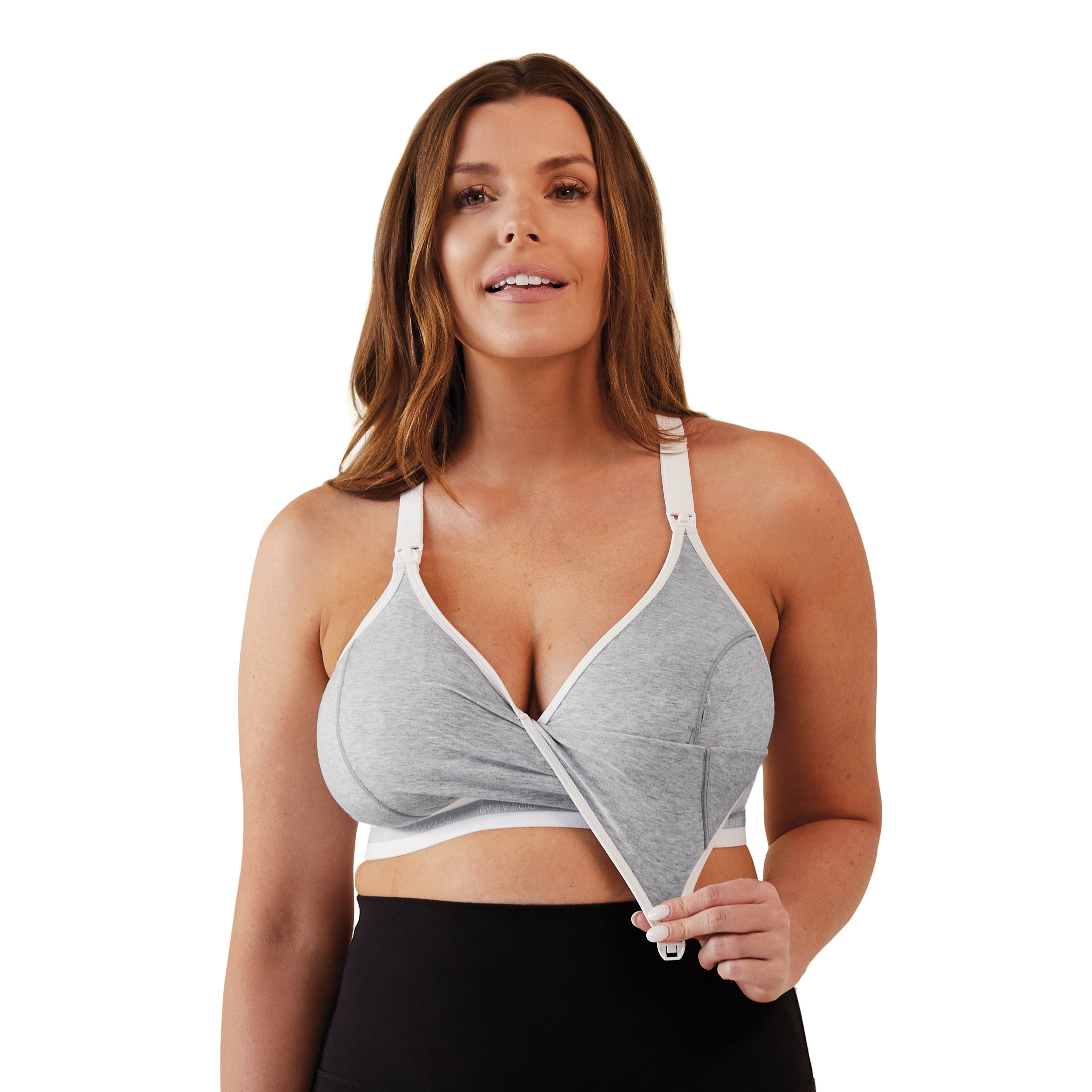 Bravado Designs Sustainable Pumping & Nursing Bra Original Organic Cotton Hands-Free (Dove Heather 12006)