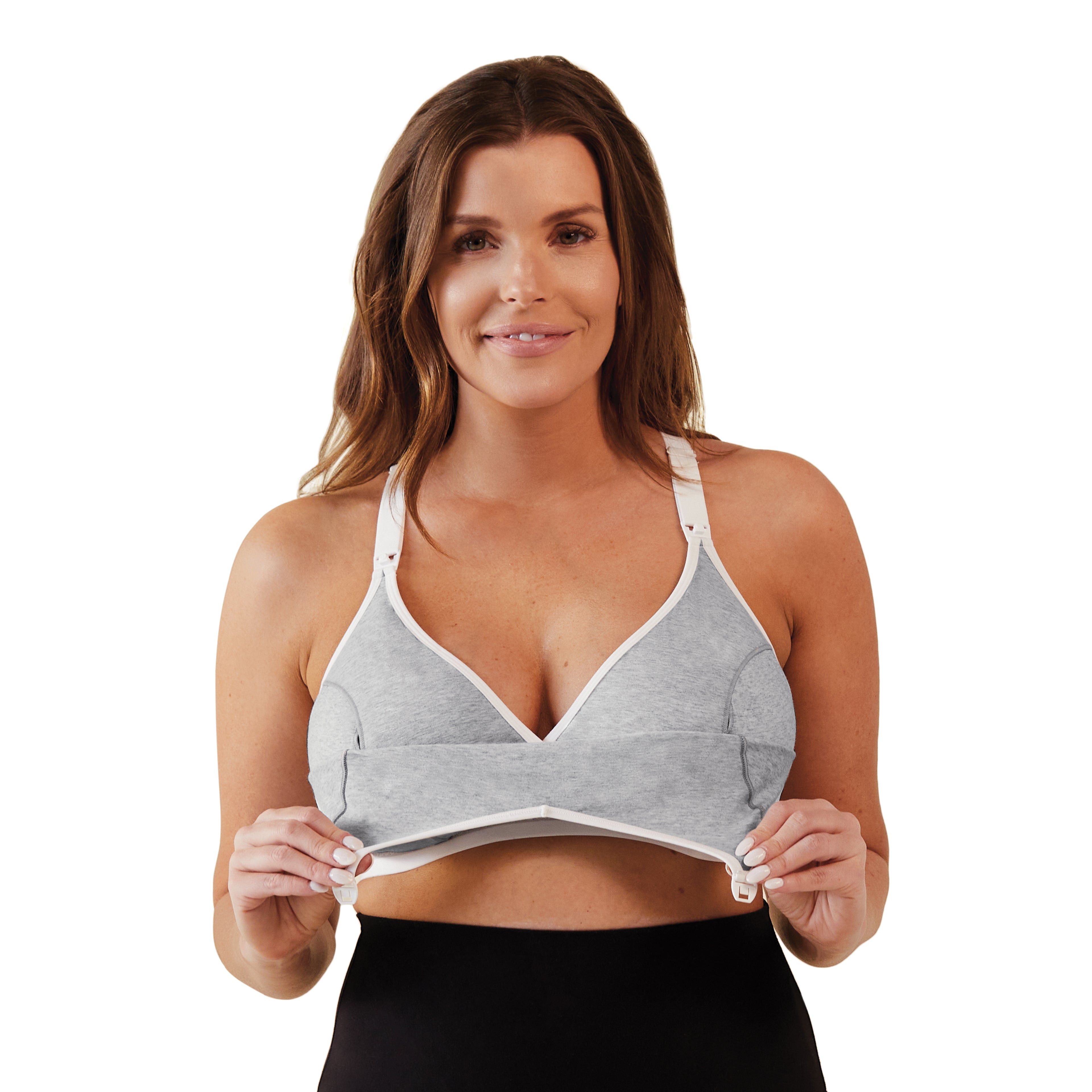 Bravado Designs Sustainable Pumping & Nursing Bra Original Organic Cotton Hands-Free (Dove Heather 12006)