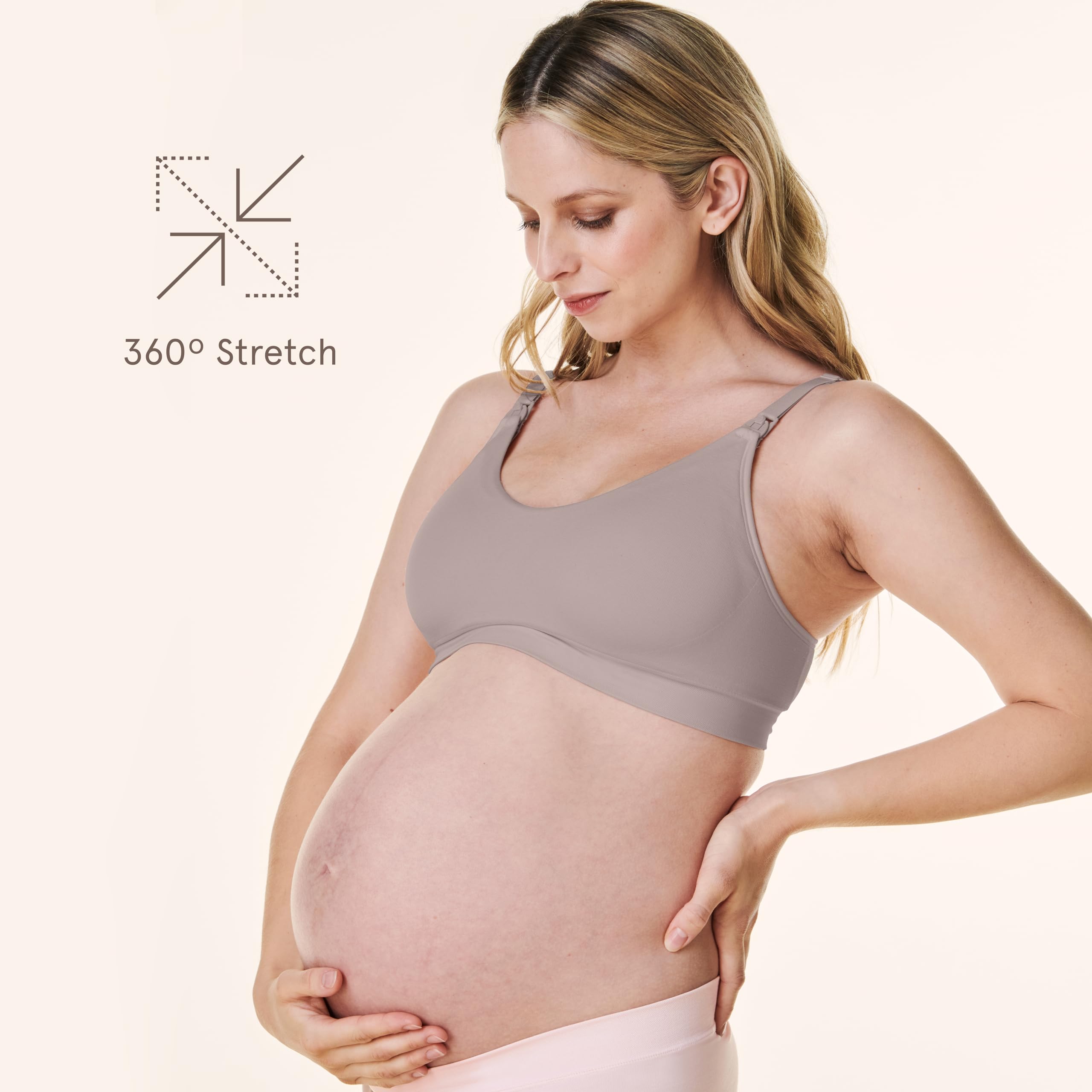 Bravado Designs Nursing Bra Full Coverage Wireless Scoop Neck Comfort Maternity Bra