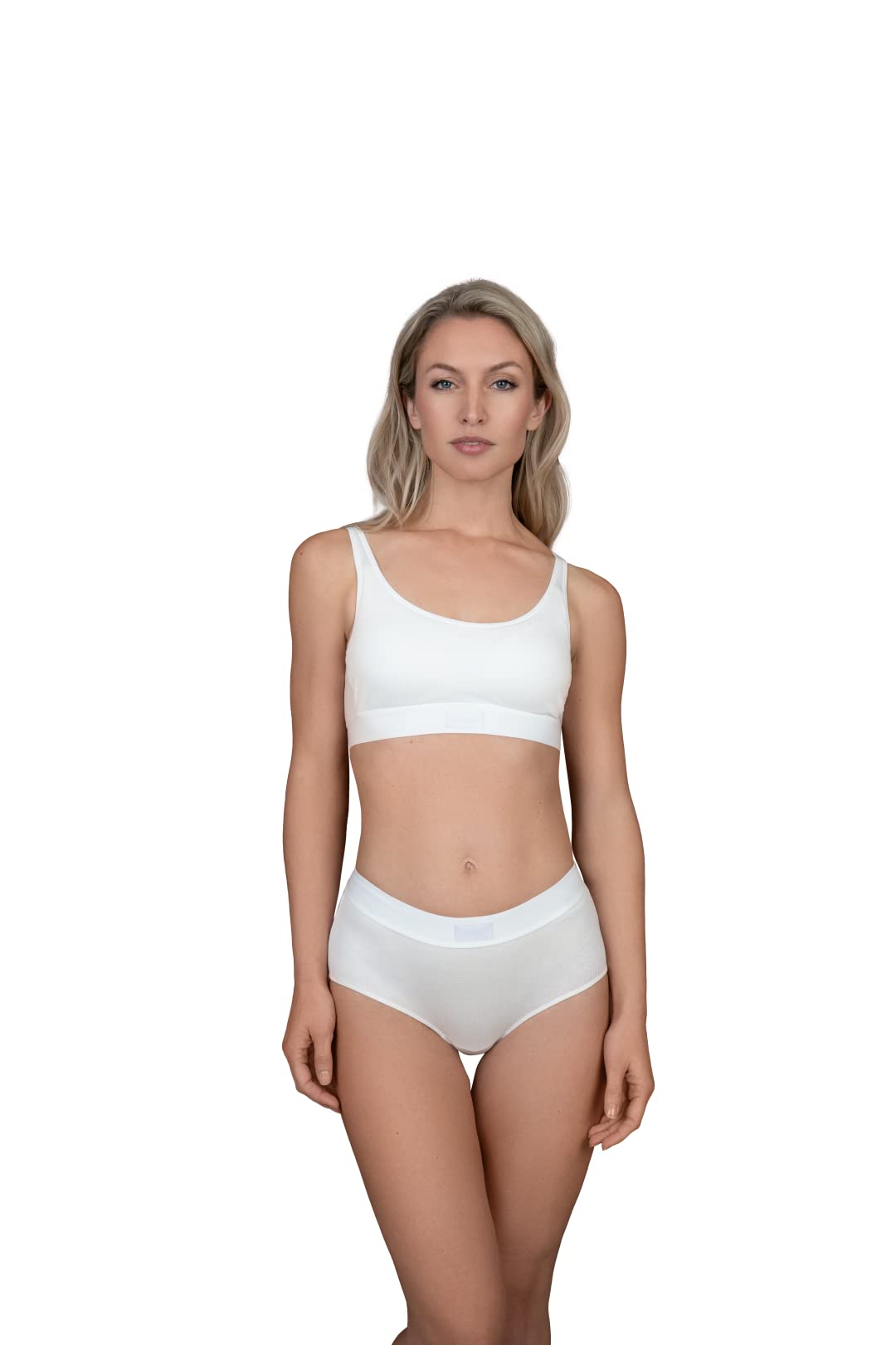 Natural Rib Bra Top White S