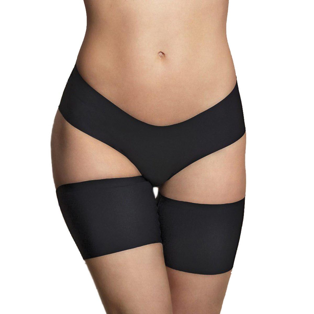 Bye Bra Thigh Bands for Women, Silicone Straps, Anti-Chafing and Rubbing Bands, Prevent Inner Thigh Chafing, Beige and Black, S-XXL (Black, M)