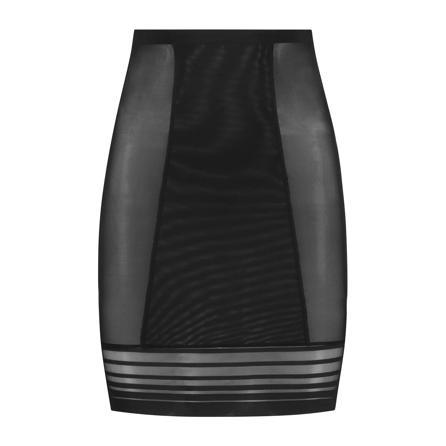 Bye Bra Powermesh High Waist Skirt, High Control, Double-Layer Front Panel, Cotton Crutch, Silicone Strap, Shapewear