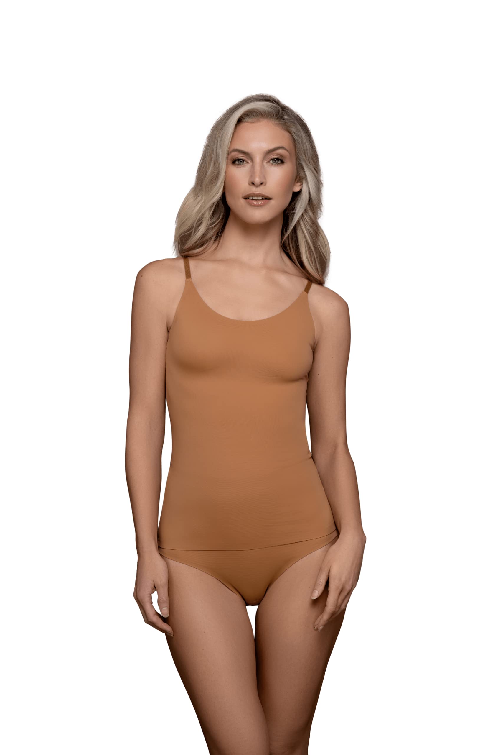 Bye Bra Invisible Shaping Shirts, Lightweight Tummy Control Tank Top, Adjustable Straps, Slimming Clothing