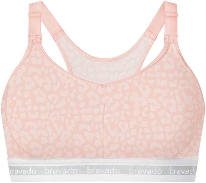 Bravado Designs Sustainable Full Cup Maternity & Nursing Bra | Original | Organic Cotton & Tencel™ Modal Blend | Wireless (Pink Leopard 1015)