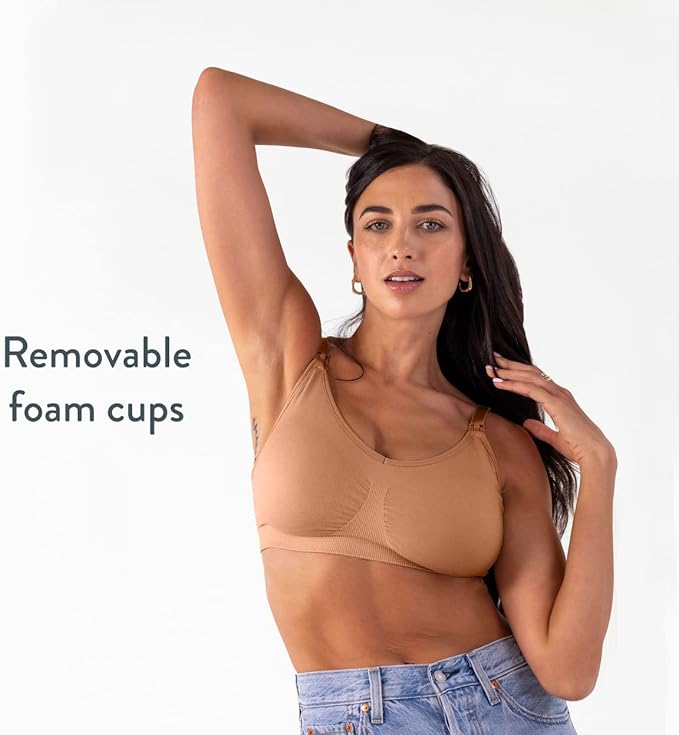 Basics by Bravado Maternity & Nursing Bra Seamless Double Layer, Wirefree, Adjustable for Breastfeeding (Cinnamon 11008)