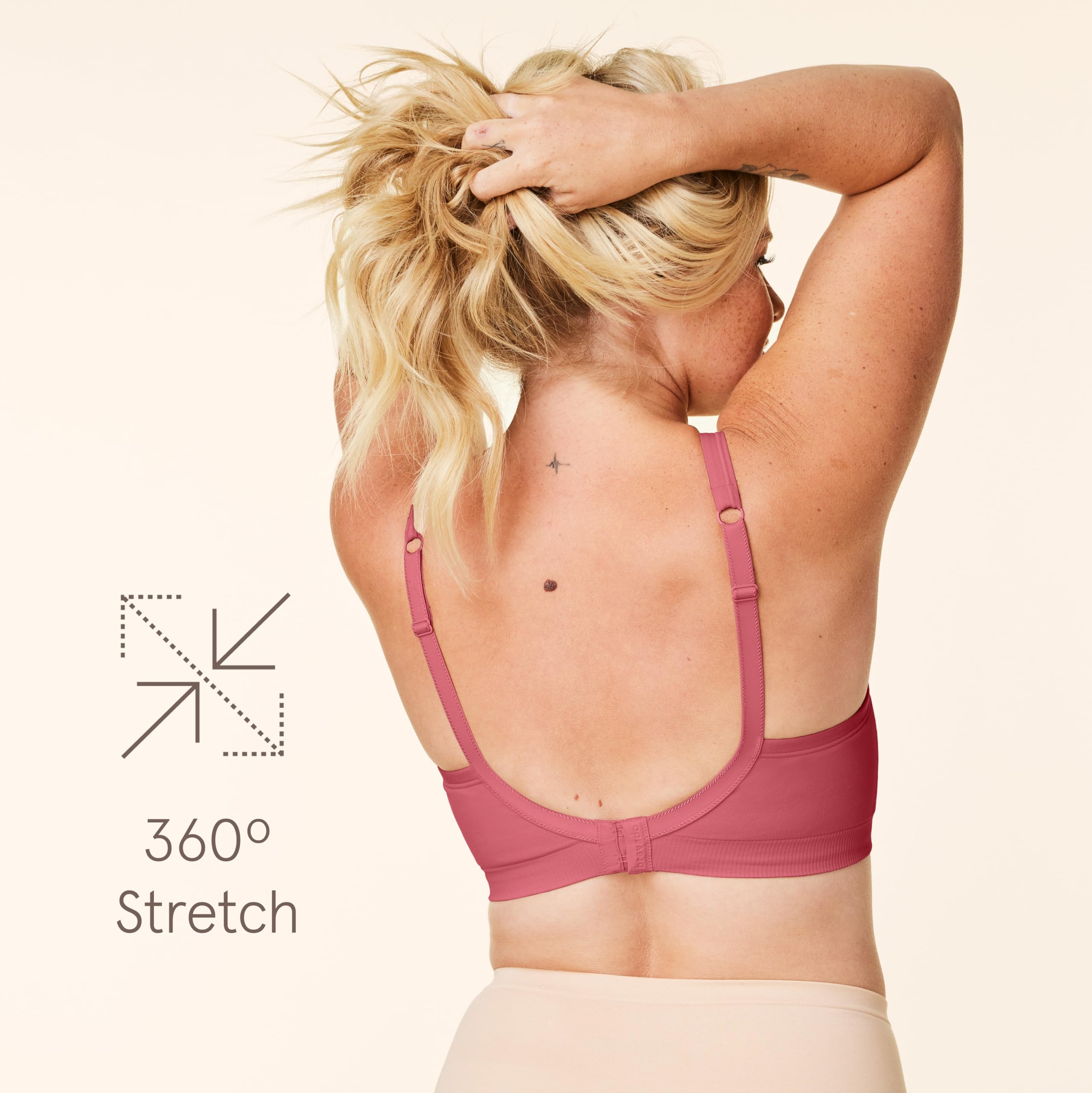 Bravado Designs Muse Seamless and Wireless Padded Everyday Bra | Deep V-Neckline | A to F Cups