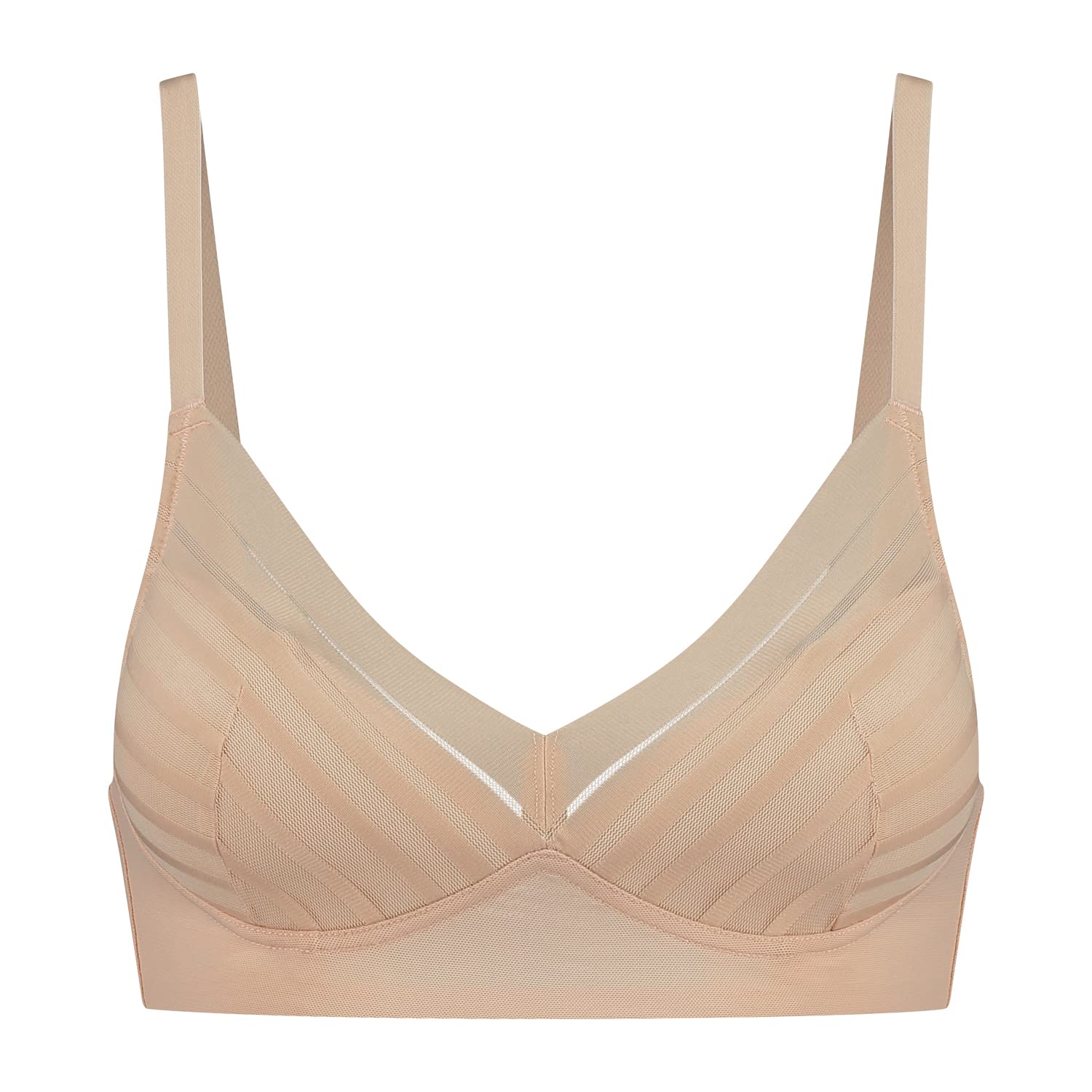 Bye Bra Bra Top Wire Free Lace, High Control, Lace Bra, Breathable Mesh, Transparent Look, Hook and Eye Lock, Shoulder Strap, Powermesh Shapewear