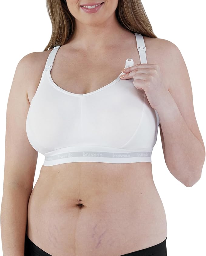 Bravado Designs Sustainable Full Cup Maternity & Nursing Bra | Original | Organic Cotton & Tencel™ Modal Blend | Wireless (White 1015)