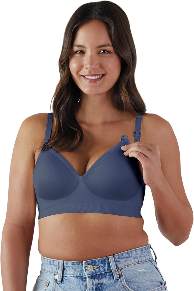 Bravado Designs Sustainable Maternity & Nursing Bra for Breastfeeding Plunge Wireless Seamless V-Neckline Bra (Dusk 11017)