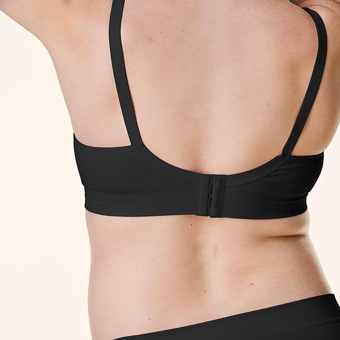 Bravado Designs Nursing Bra Full Coverage Wireless Scoop Neck Comfort Maternity Bra (Black 11047)