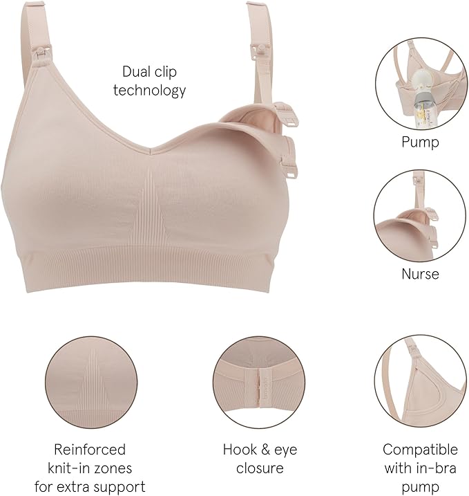 Bravado Designs 3-in-1 Nursing and Pumping Bra Hands Free for Maternity and Breastfeeding, Wearable Breast Pump Bra (Chalk Pink 11054)