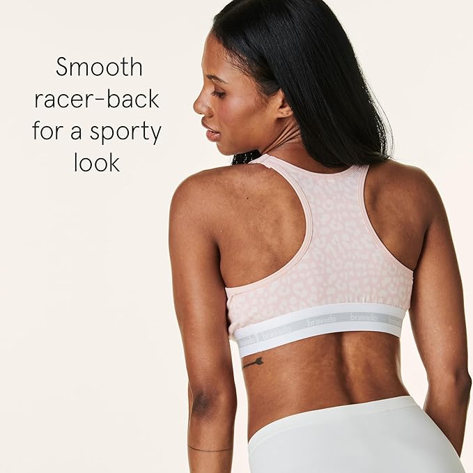 Bravado Designs Sustainable Pumping & Nursing Bra Original Organic Cotton Hands-Free (Pink Leopard 12006)
