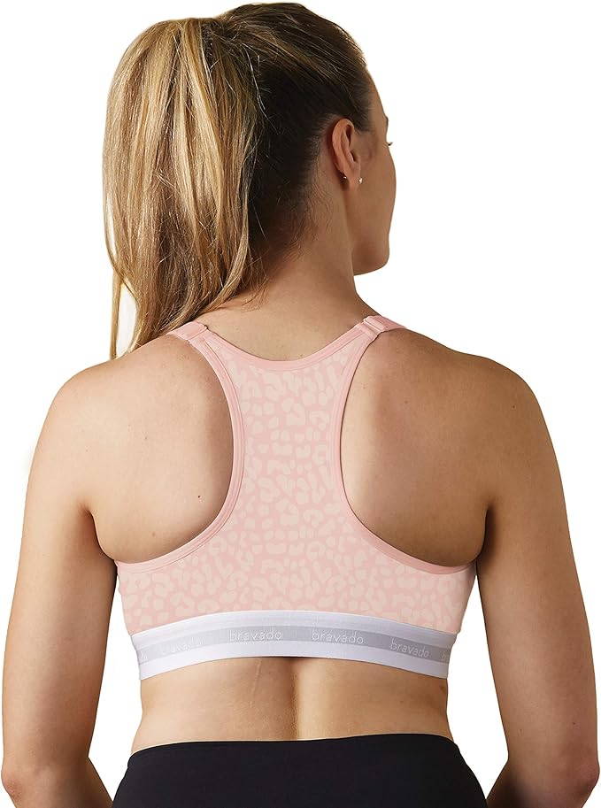 Bravado Designs Sustainable Full Cup Maternity & Nursing Bra | Original | Organic Cotton & Tencel™ Modal Blend | Wireless (Pink Leopard 1015)