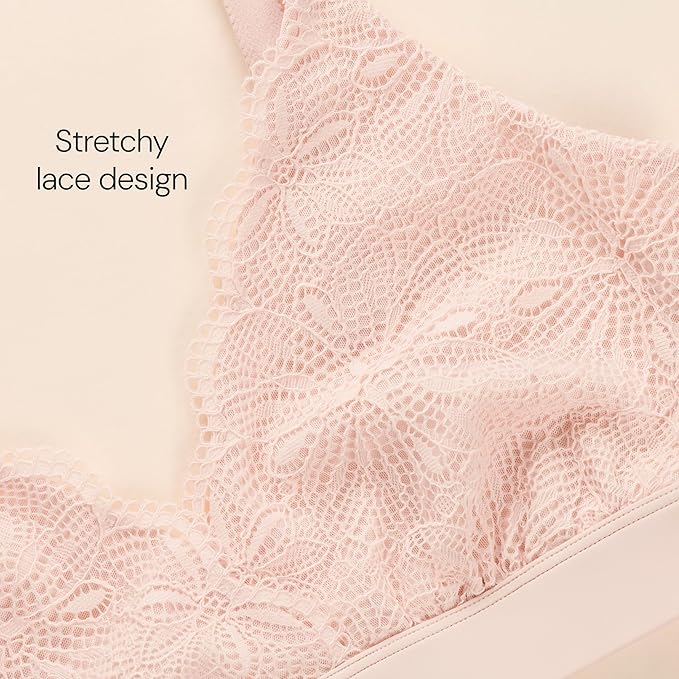 Bravado Ballet Nursing Bra for Breastfeeding Sleep Maternity Lace Bra (Chalk Pink 12015)