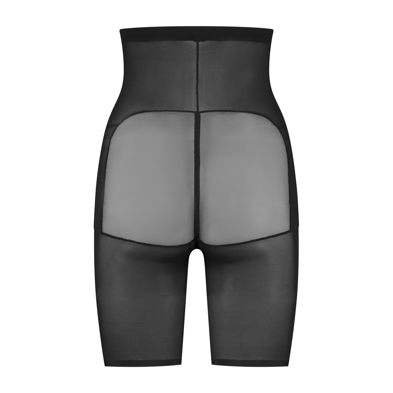 Bye Bra Powermesh High Waist Short, High Control, Double-Layer Front Panel, Cotton Crutch, Silicone Strap, Bonded Leg Edges, Shapewear For Women, Powermesh Shapewear