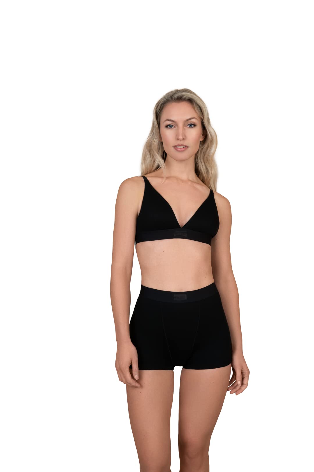 Natural Rib Triangle Bra Top Black S