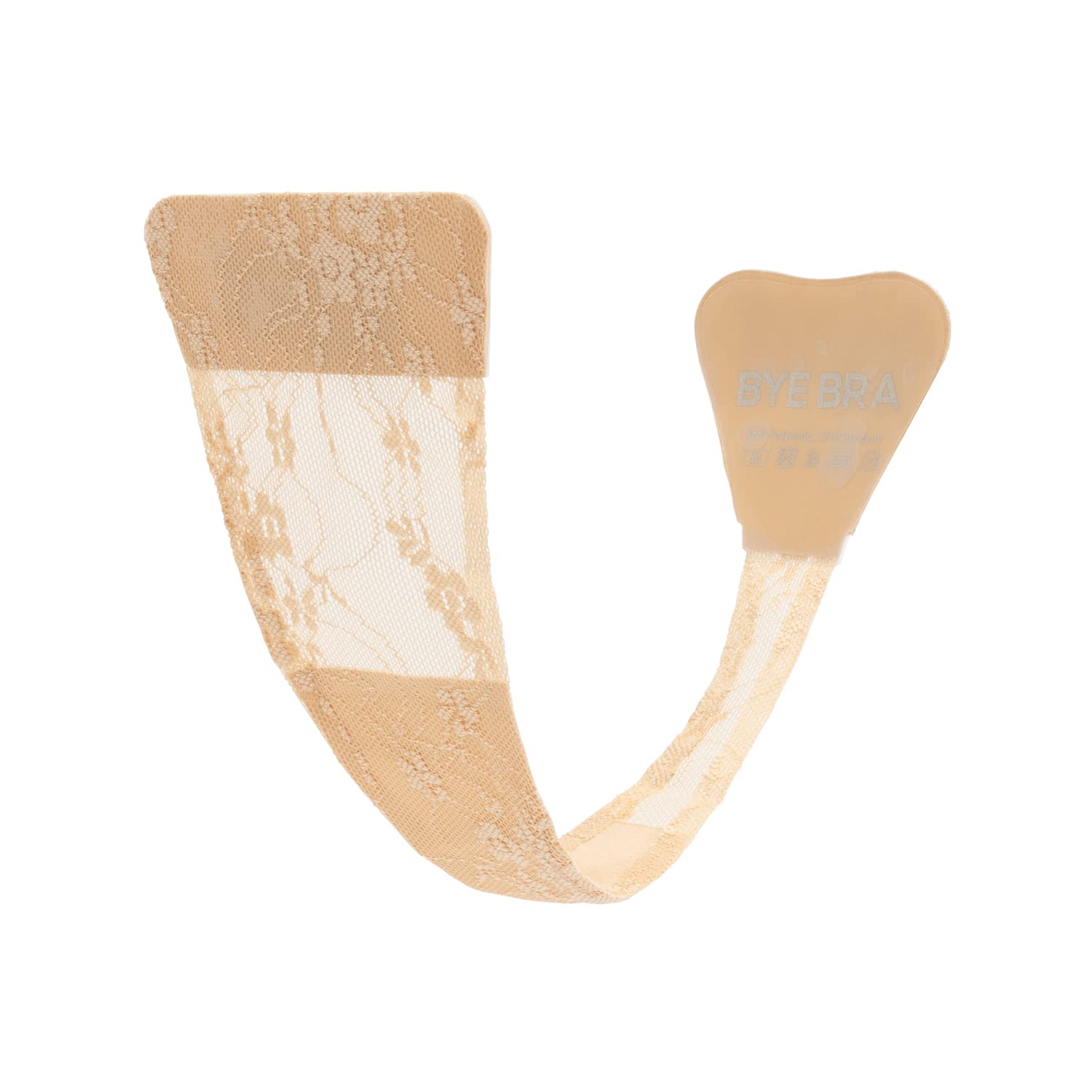 Bye Bra Adhesive String Seamless Thong Unnoticeble C String with Soft Lace Finish Reusable Up to 50 Times, Black/Beige (Beige with Lace)