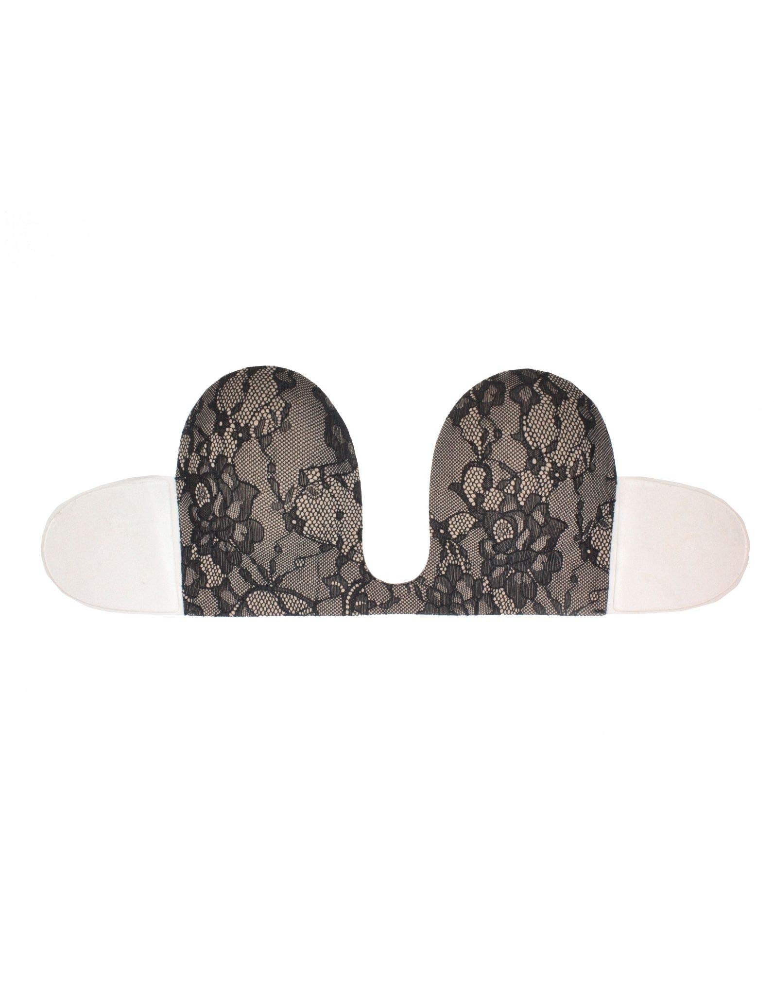 Bye Bra Seamless U Style Bra, Lace bra, Adhesive Bra, Strapless and Backless Bra, Push up Bra, Cup A-E, Black Lace