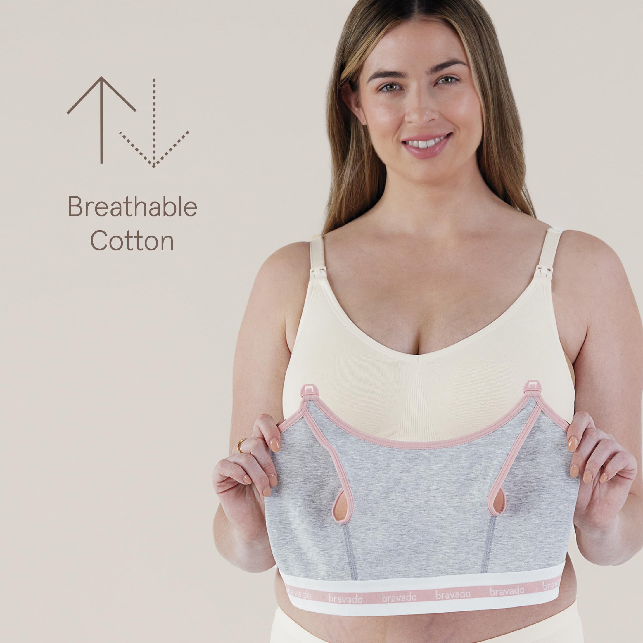 Bravado Designs Sustainable Hands-Free Pumping Accessory | Clip and Pump | Organic Cotton & Tencel™ Modal Blend | S-XL