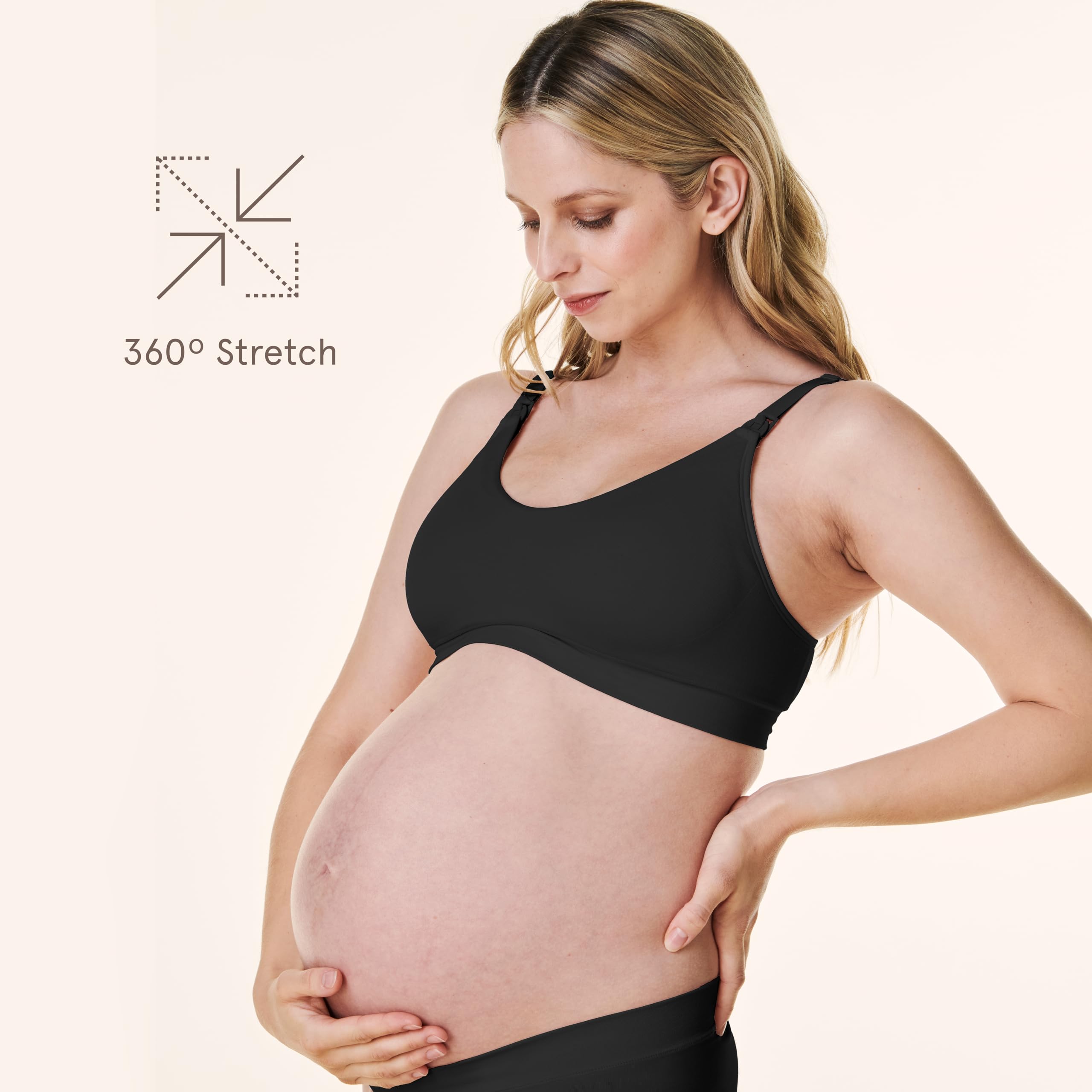 Bravado Designs Nursing Bra Full Coverage Wireless Scoop Neck Comfort Maternity Bra