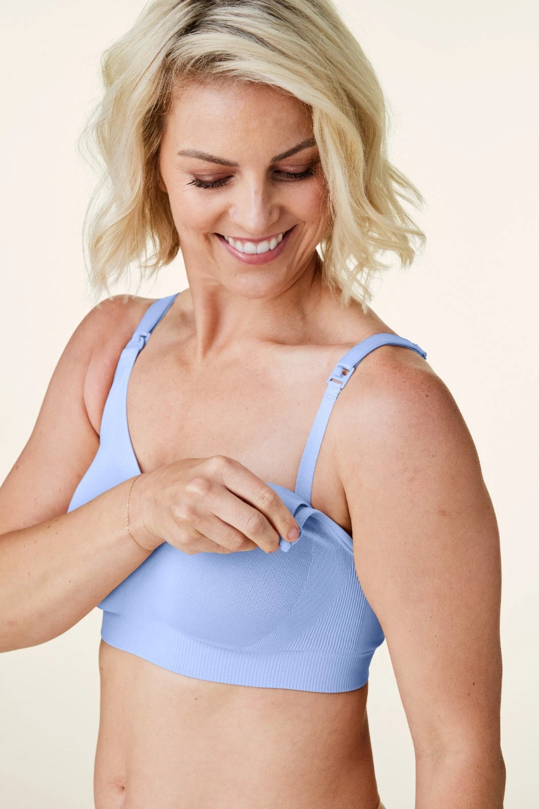 Bravado Body Silk Seamless Nursing Wire Free Maternity Bra (Hydrangea Blue 1401)
