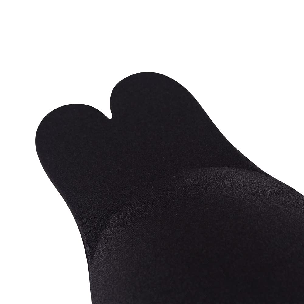 Bye Bra Fabric Pull Up Bra, Rabbit Form Adhesive Bra, Adhesive Pull Up Bra, Breast Lifting Pasties, Reusable Adhesive Nipple Covers, Black, M and XL