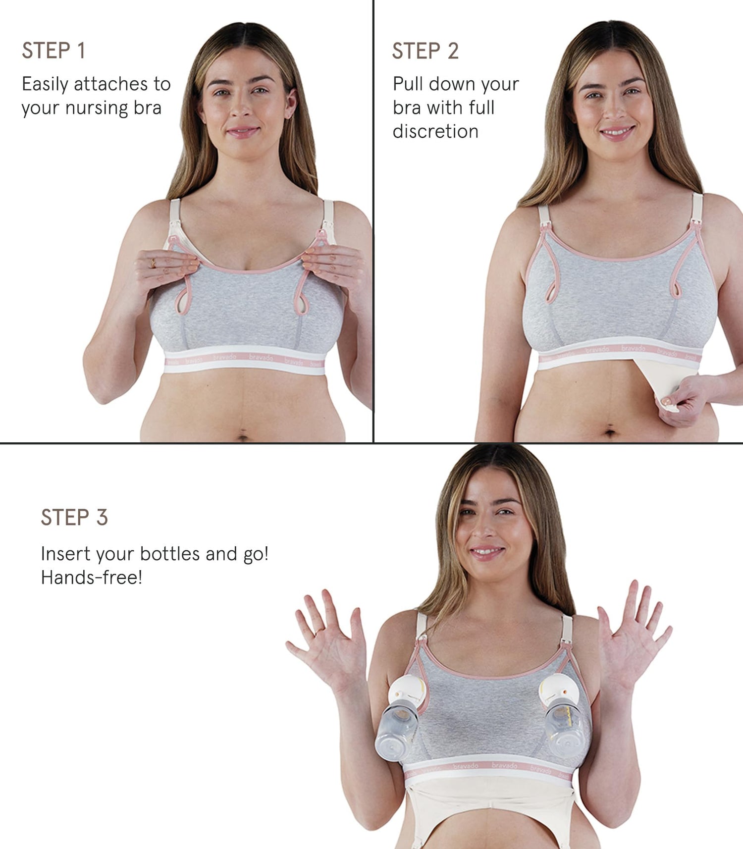 Bravado Designs Sustainable Hands-Free Pumping Accessory | Clip and Pump | Organic Cotton &amp; Tencel™ Modal Blend | S-XL