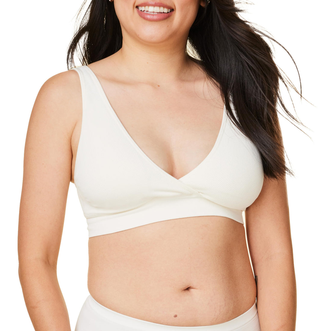 Bravado Designs Sustainable Maternity &amp; Nursing Bra | Restore | Recycled Nylon | Seamless &amp; Wireless | (Antique White 11030)
