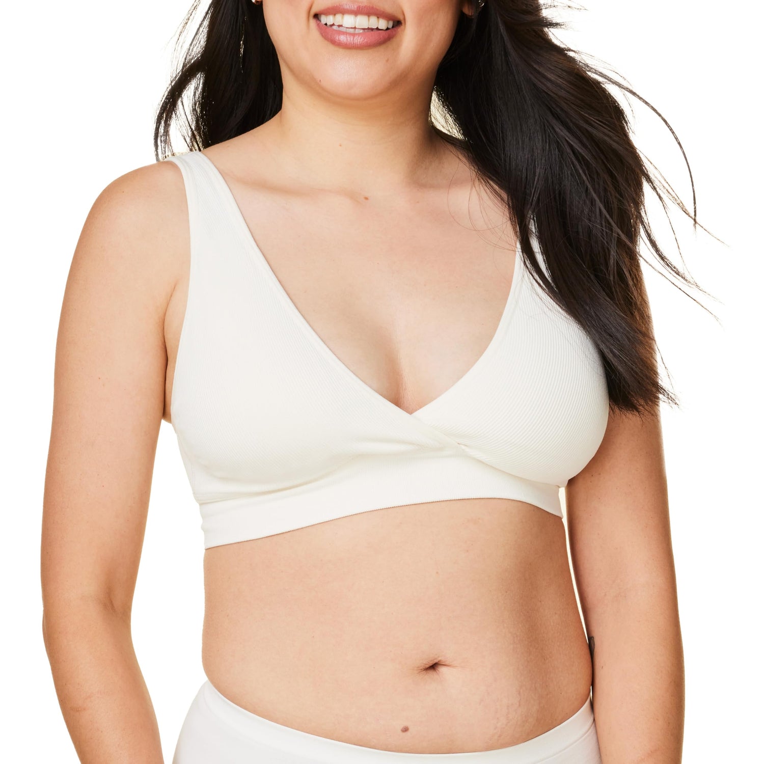 Bravado Designs Sustainable Maternity &amp; Nursing Bra | Restore | Recycled Nylon | Seamless &amp; Wireless | (Antique White 11030)