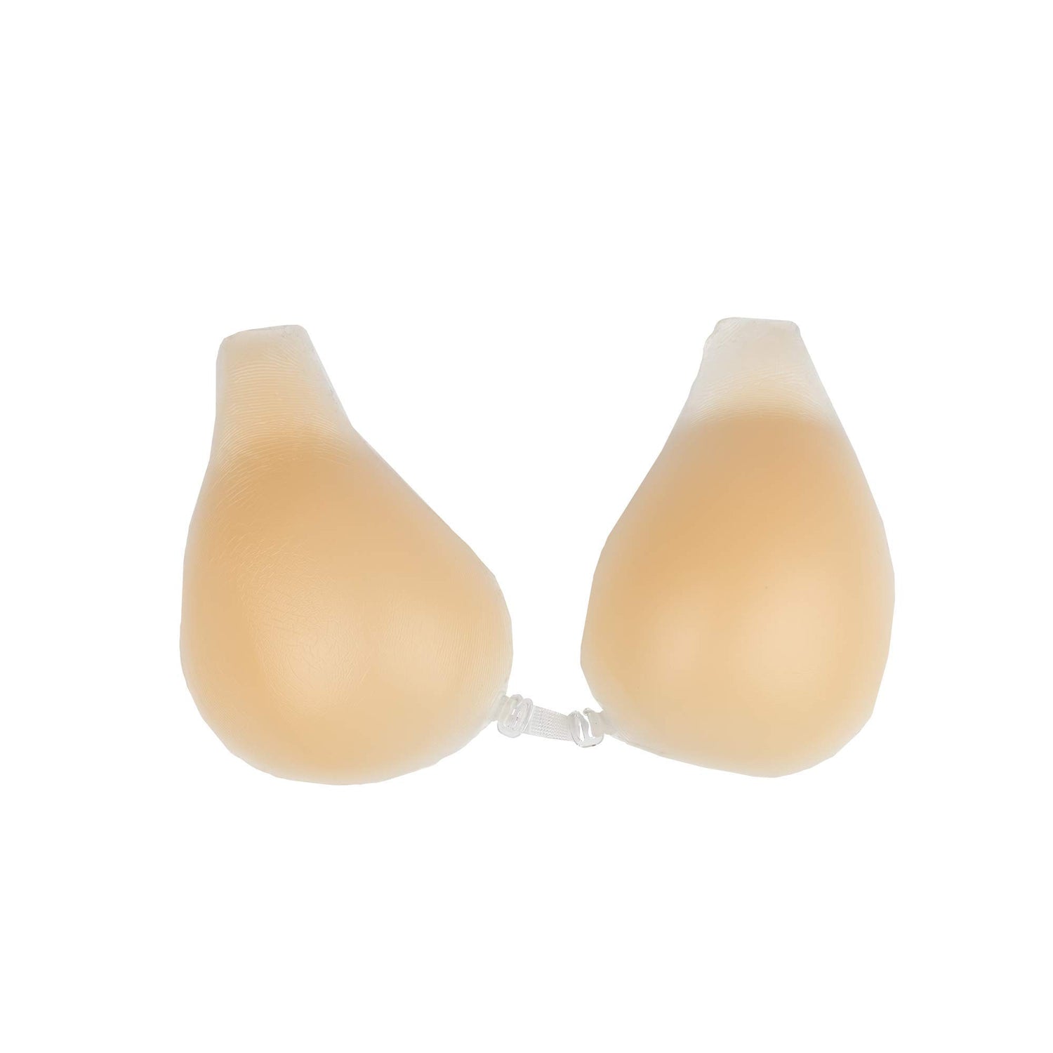 Bye Bra Silicone Cups, Pull up Breast Lift bram Reusable Adhesive Push Up Bra, Lifting Effect, Backless and Strapless for Perfect Cleavage, Nude (M)