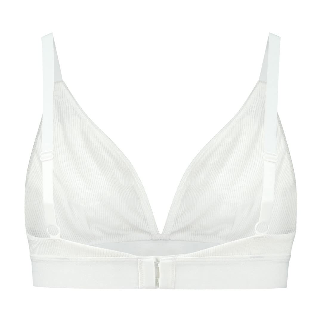 Natural Rib Triangle Bra Top White XL