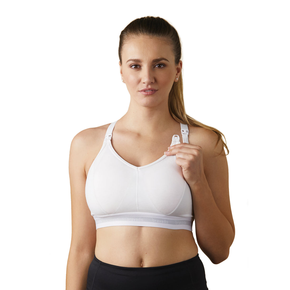 Bravado Designs Sustainable Full Cup Maternity &amp; Nursing Bra | Original | Organic Cotton &amp; Tencel™ Modal Blend | Wireless (White 1015)