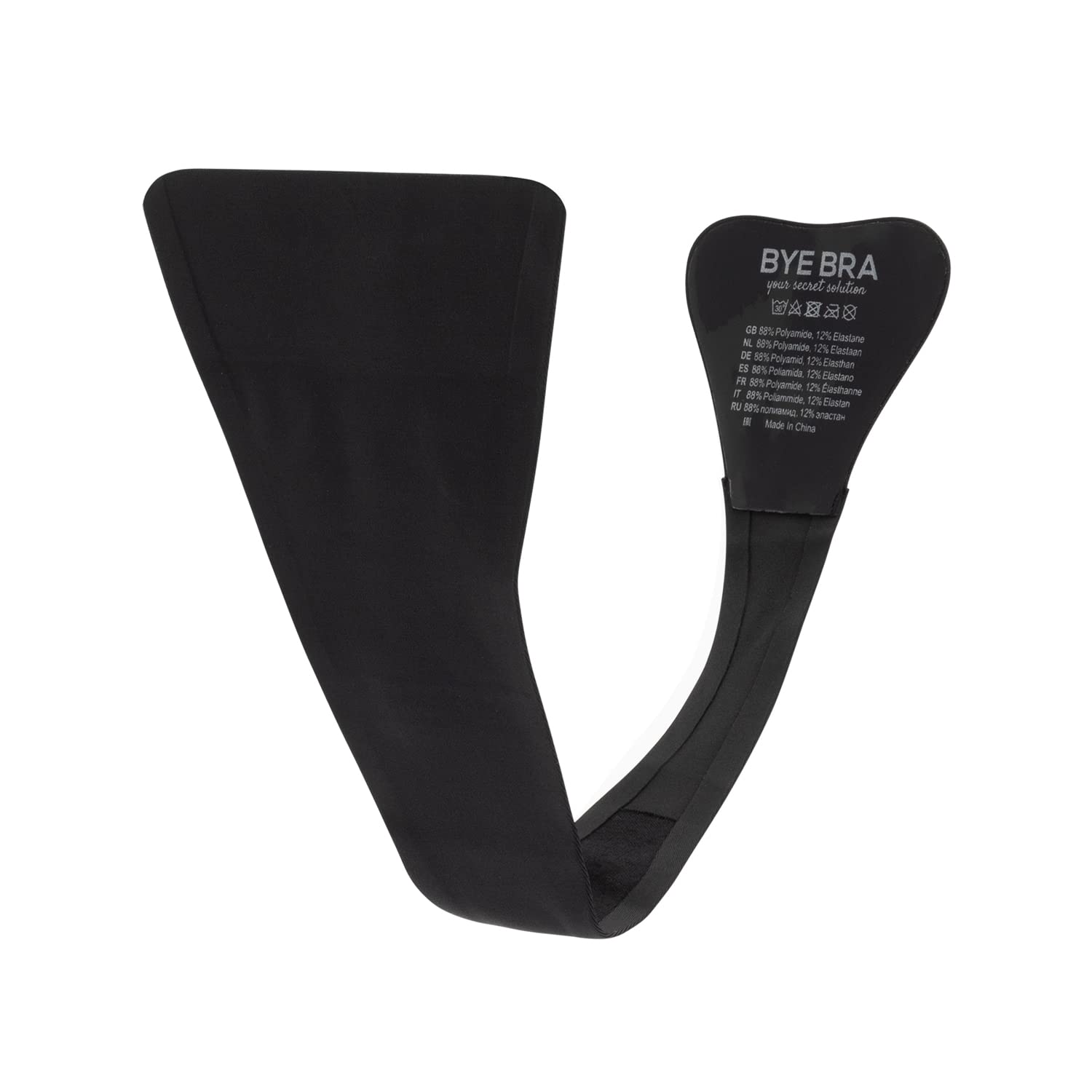 Bye Bra Adhesive String Seamless Thong Unnoticeble C String with Soft Lace Finish Reusable Up to 50 Times, Black/Beige (Black)