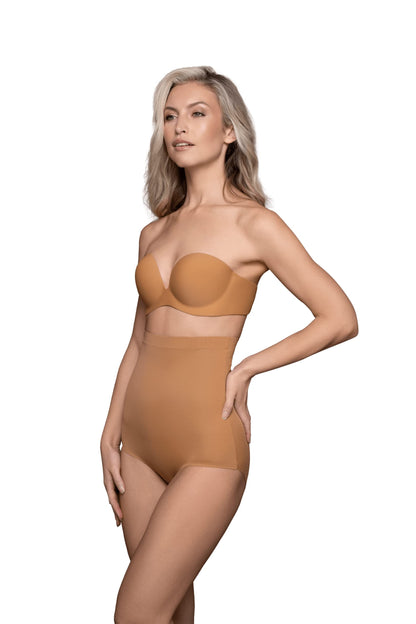 Bye Bra Gala Bra, Adhesive Bra, Push-up Bra, Self-Adhesive Bra, Sticky Bra, Strapless and Backless Bra, Stick On Bra, Cup A-E, Brown/Beige/Black (Brown, Cup E)