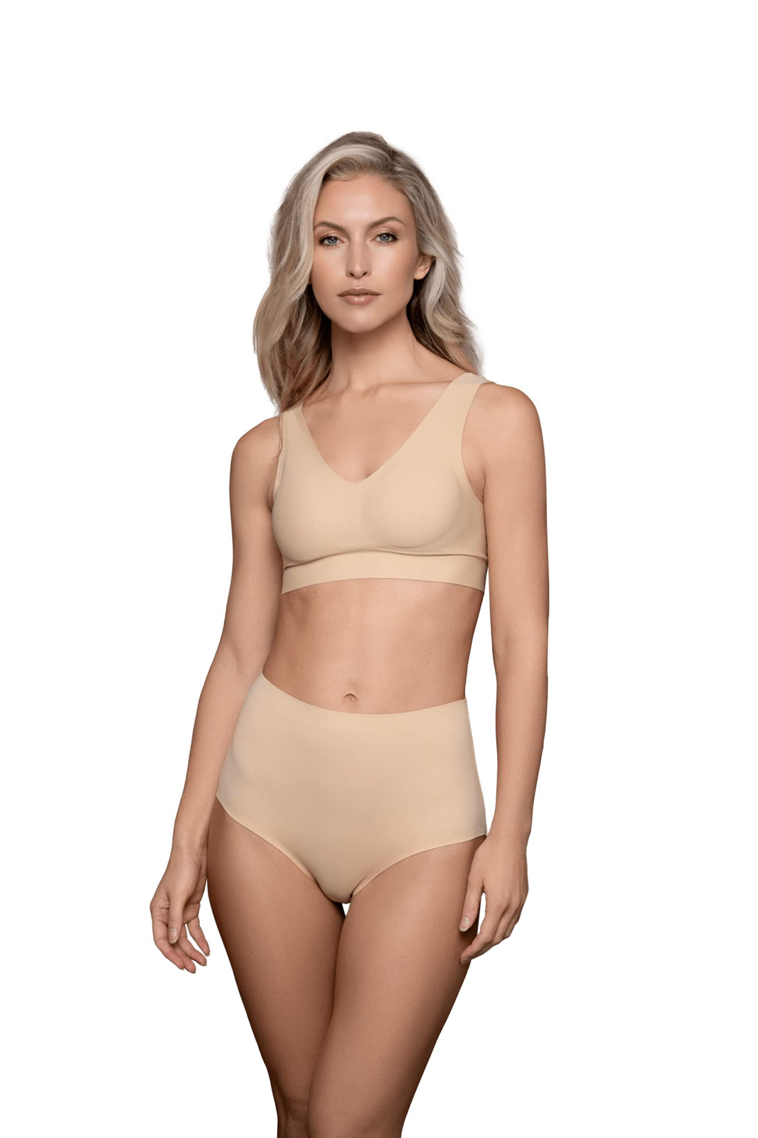 Bye Bra Invisible Mid Waist Brief, Light Control, Comfortable, Shapewear For Women, Soft Fabric, Lightweight Shapewear, Beige, L