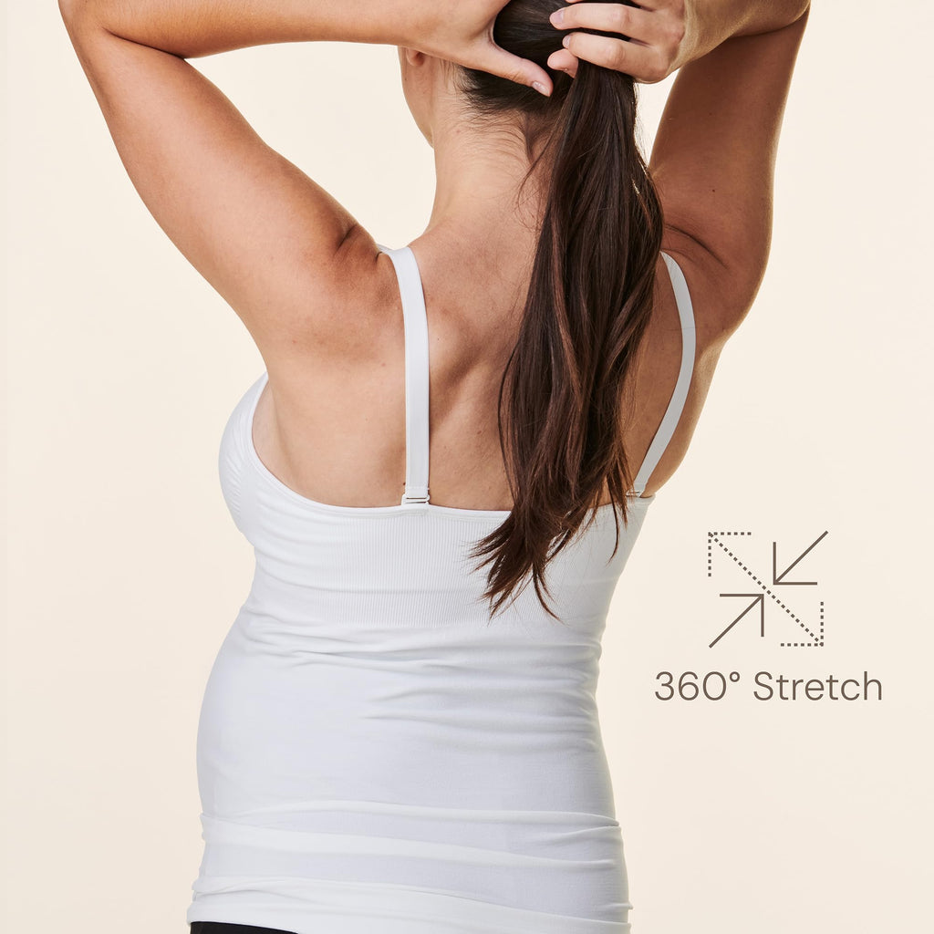 Basics by Bravado Women's Seamless Maternity Nursing Tank Top Cami for Breastfeeding with Adjustable Straps