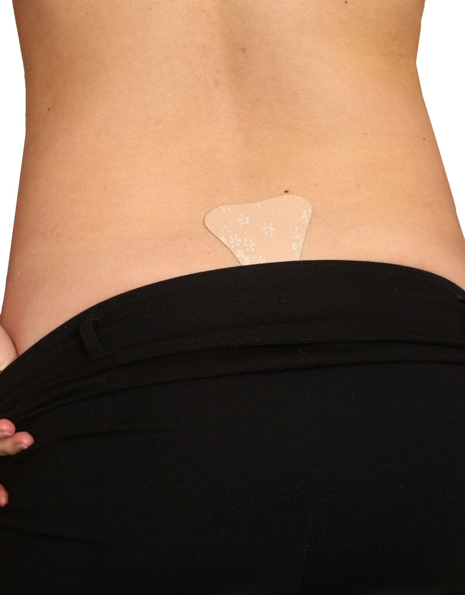 Bye Bra Adhesive String Seamless Thong Unnoticeble C String with Soft Lace Finish Reusable Up to 50 Times, Black/Beige (Beige with Lace)