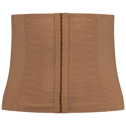 Bye Bra Powermesh Waist Trainer, High Control, Hook And Eye Lock, Transparent Look, Lightweight, Shapewear For Women, Powermesh Shapewear, Light Brown, L