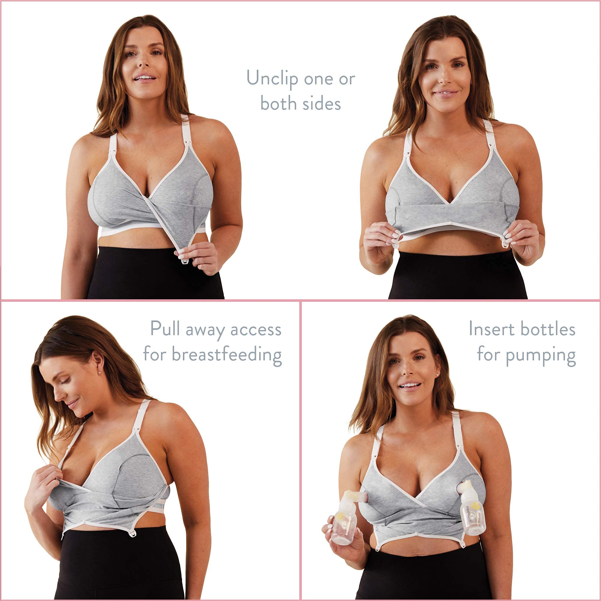BRAVADO! DESIGNS Original Pumping & Nursing Bra (Dove Heather, (M Full Cup)