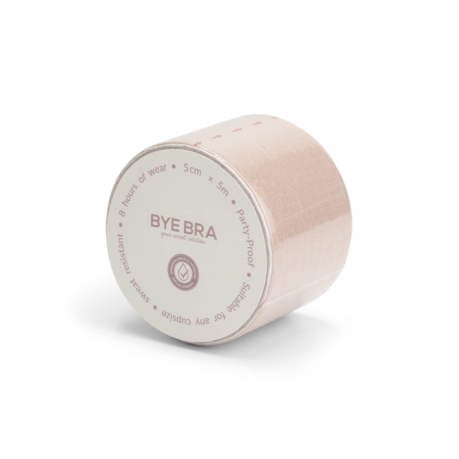 Bye Bra Body Tape (5Cm), Fashion Tape, Breast Support, Sweatproof, Waterproof, Extra Wide, 5 Cm X 500 Cm, Beige, A-F