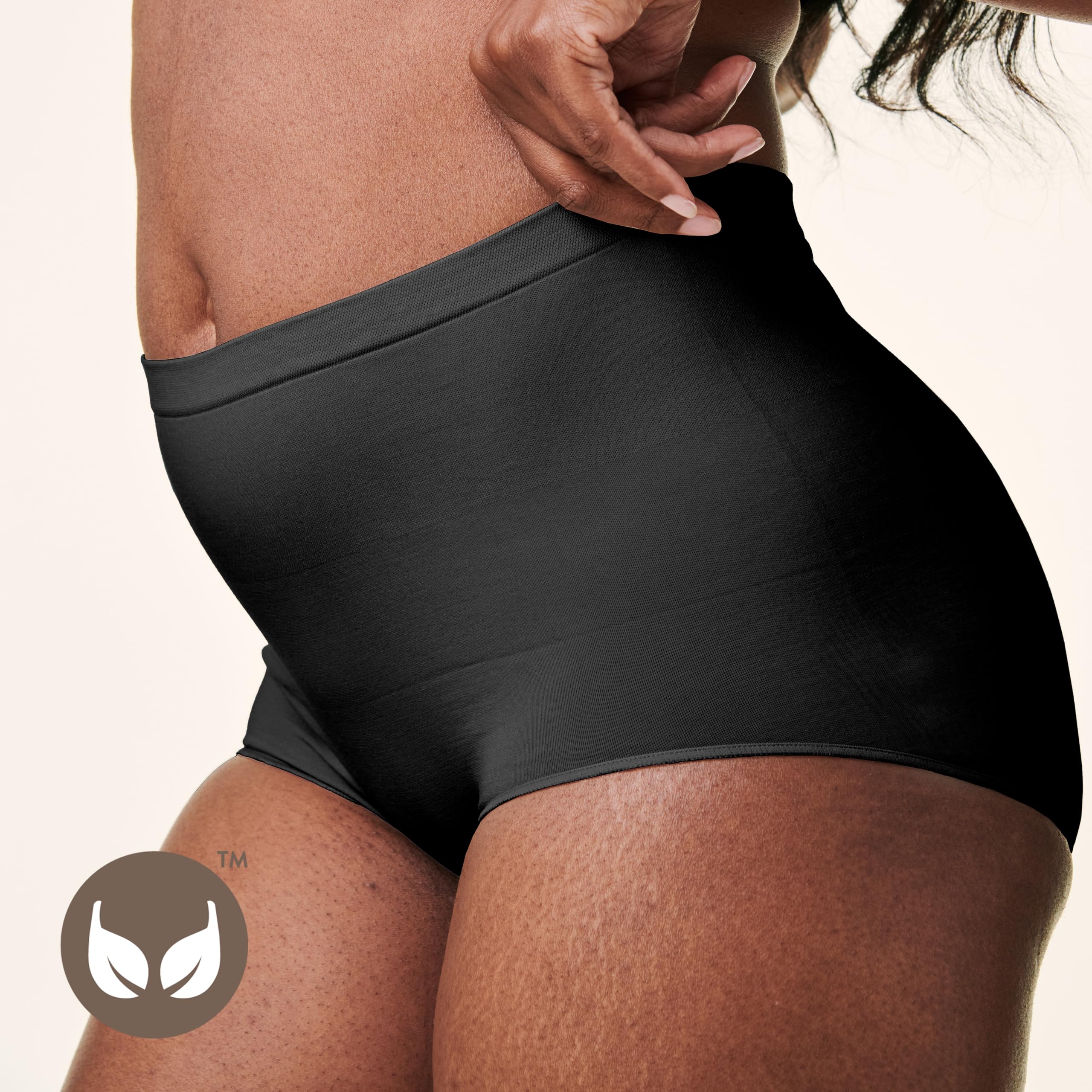 Bravado Designs Women's High Waisted Seamless Breathable Shorty, Nylon Cotton Full Coverage Panties