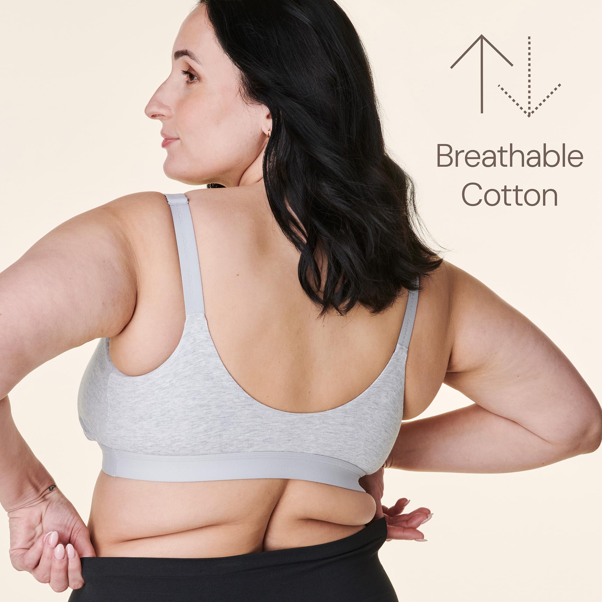 Bravado Designs Women's Cotton Pullover Maternity & Nursing Wireless Full Coverage Bra