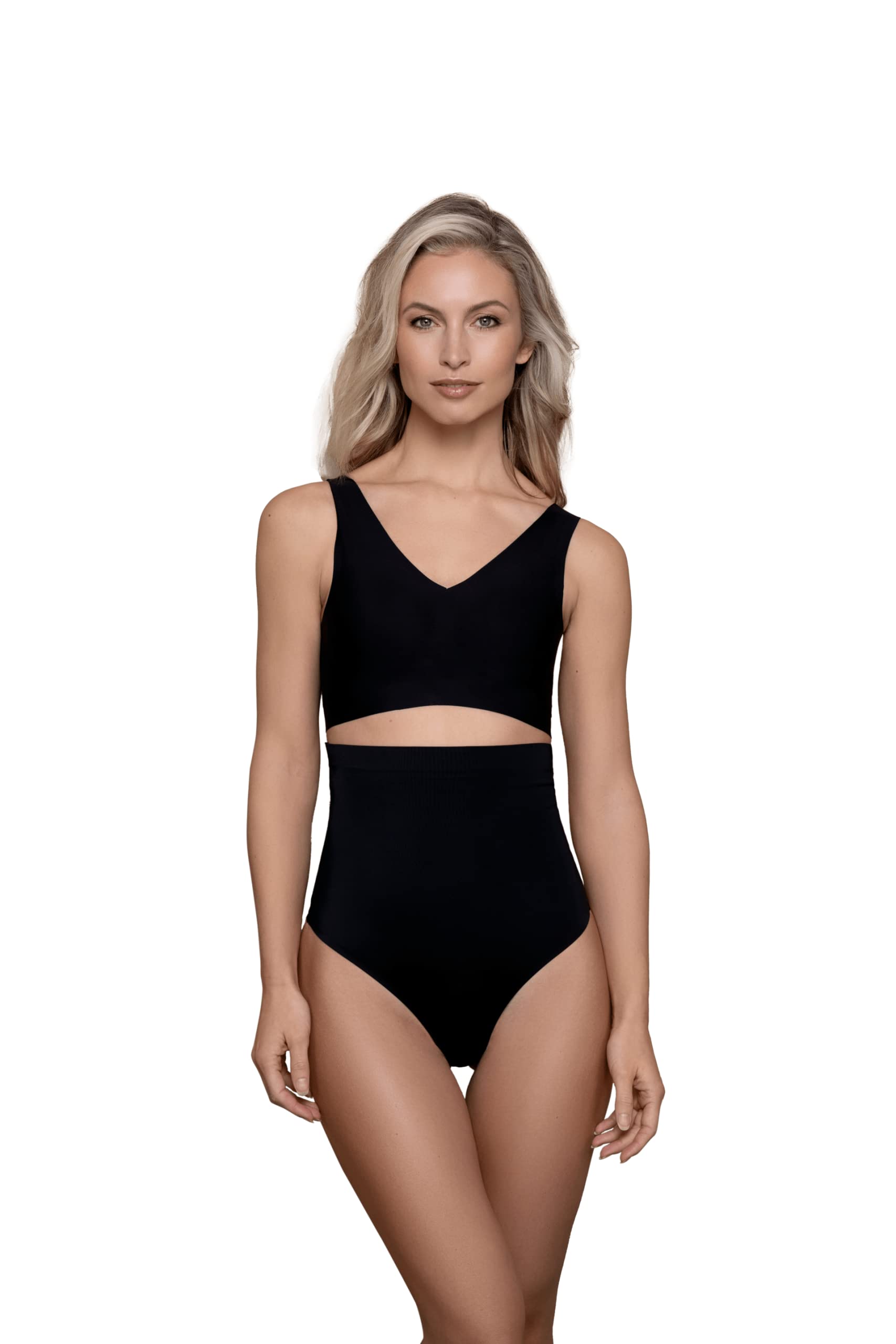 Bye Bra V-Neck Bra Top, Invisible Bra Top, Good Breast Support, Seamless, Comfortable, Bra Top for Women, 3 Colors, S-XXL Black