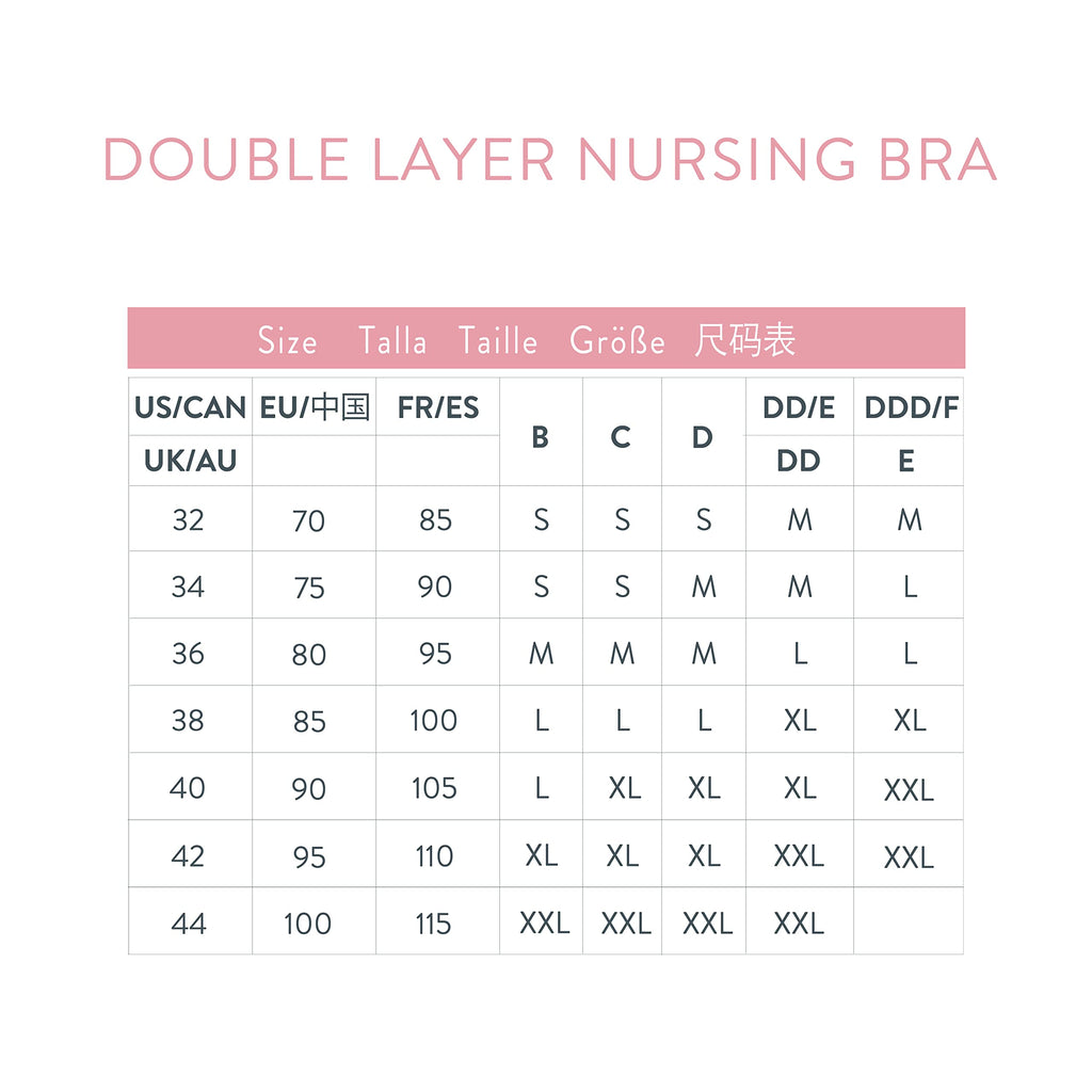 Basics by Bravado Maternity & Nursing Bra Seamless Double Layer, Wirefree, Adjustable for Breastfeeding S - XXL