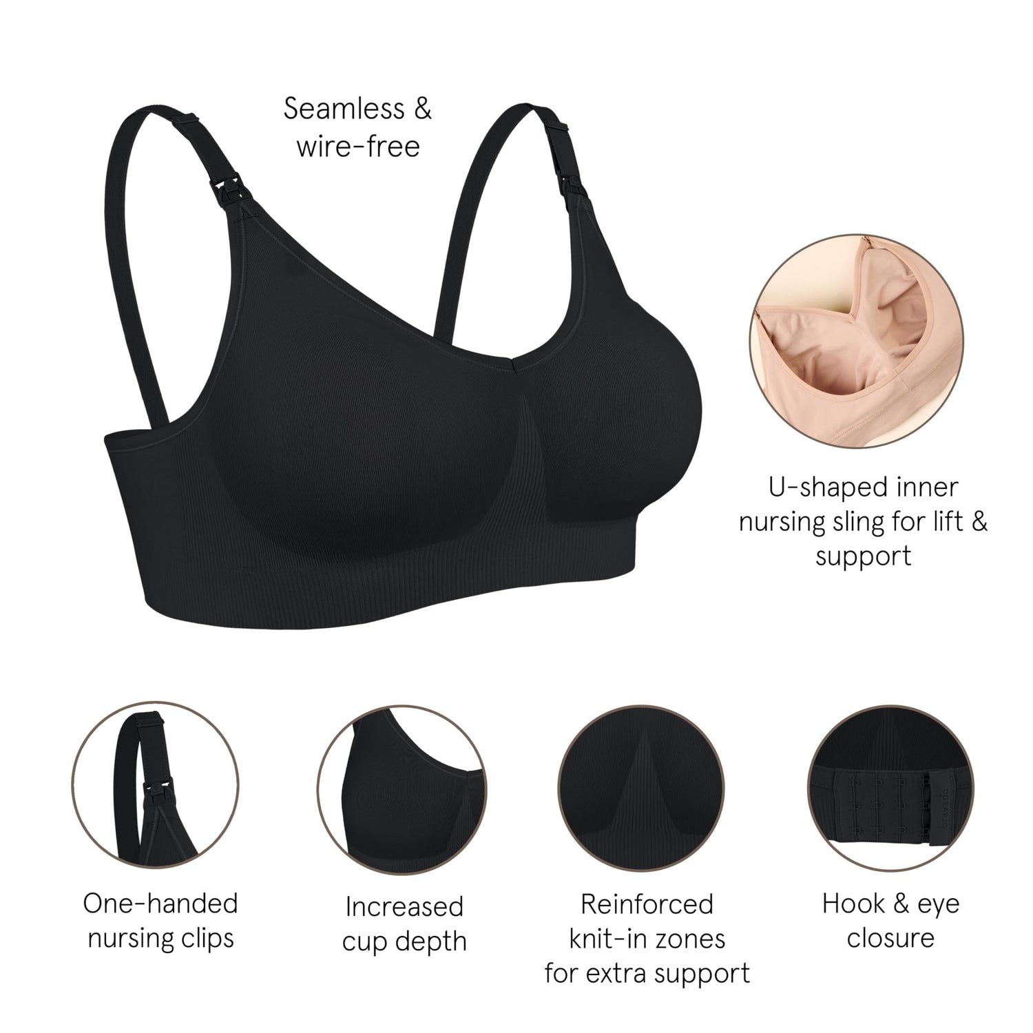 Bravado Designs Body Silk Seamless Nursing Bra for Breastfeeding, Extended Cup Wireless Maternity Bra