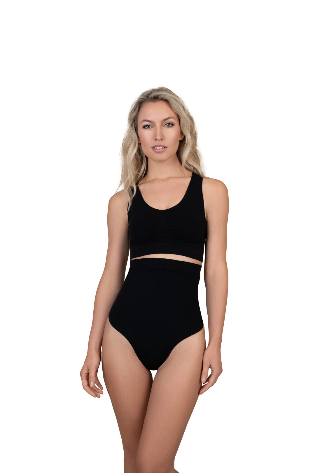 Soft Touch Seamless High Waist Thong Black L