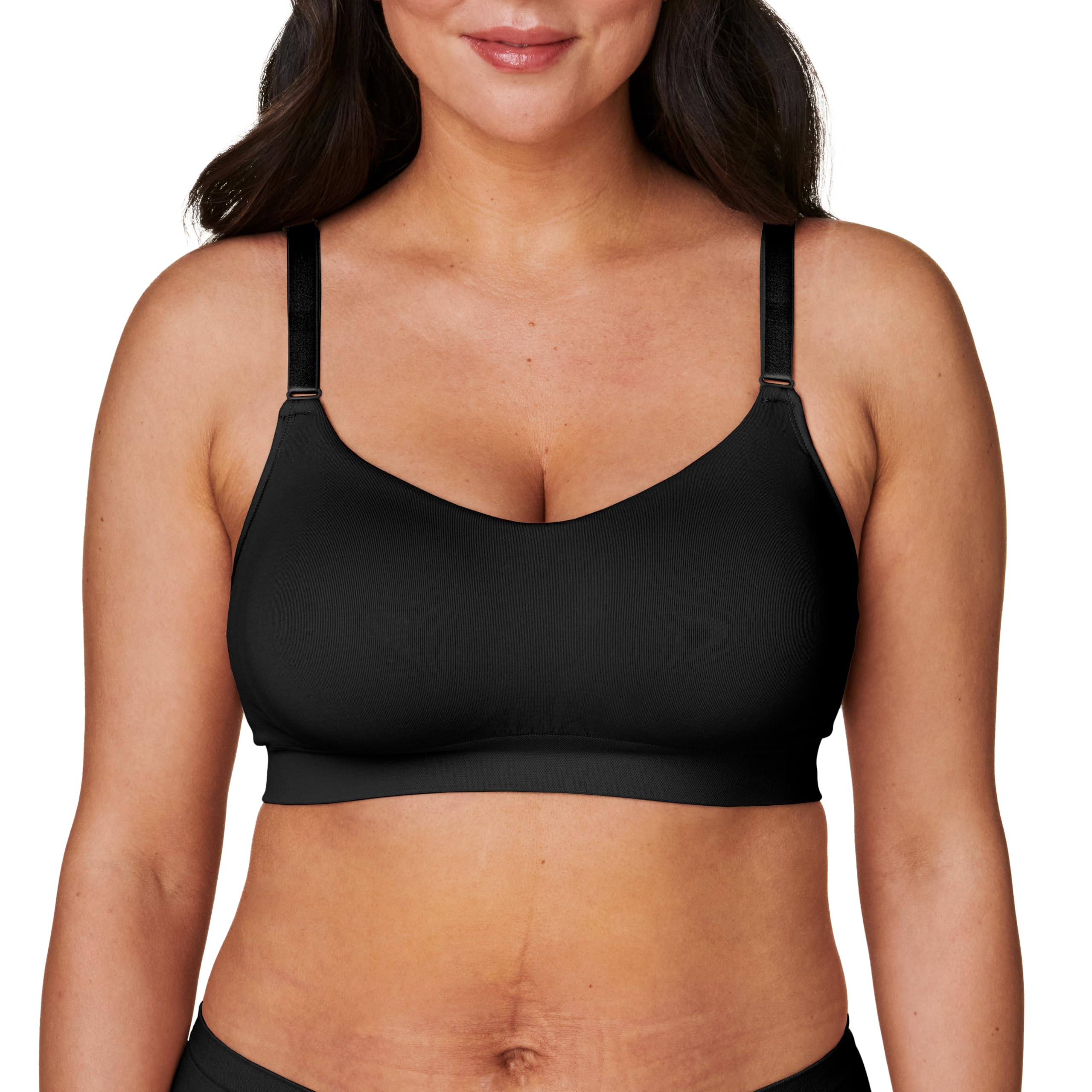 Bravado Designs Everyday Bra, Non Wired Balconette Bra for Women, Comfort Bra (Black 11058)