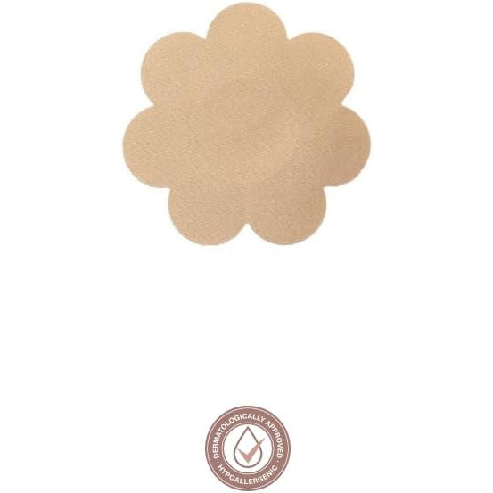 Bye Bra Silk Nipple Covers Women Pasties One Size Flower Shaped 4 Single-Use Pairs for Daily Wear Strong Henkel Adhesive